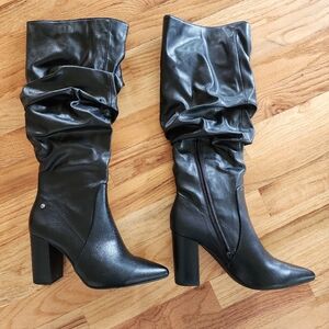 Vera Wang Black Slouchy Knee-High Boots